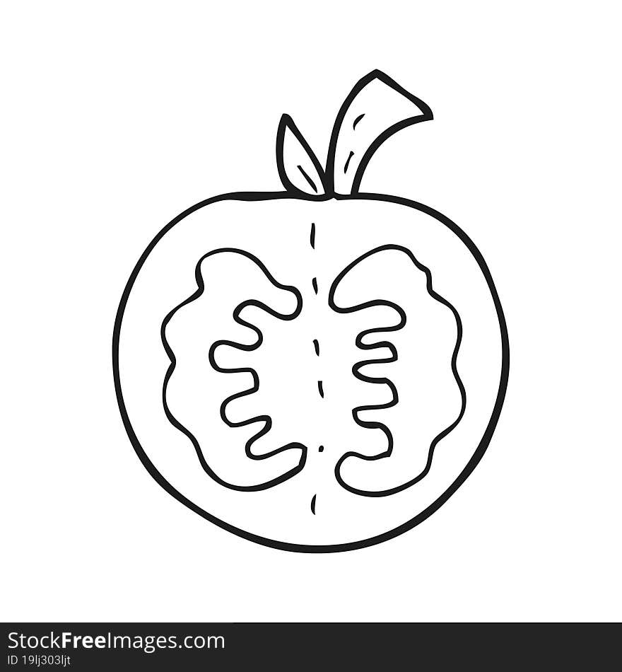 Black And White Cartoon Tomato