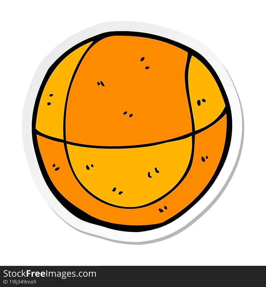 sticker of a cartoon basketball