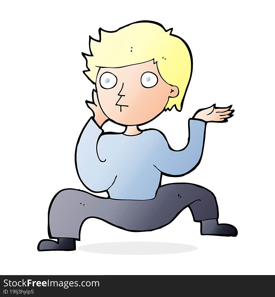 cartoon boy doing crazy dance