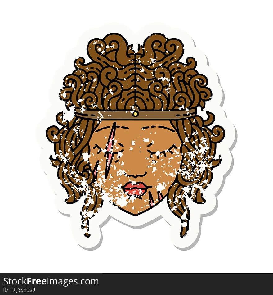 Retro Tattoo Style human barbarian character. Retro Tattoo Style human barbarian character