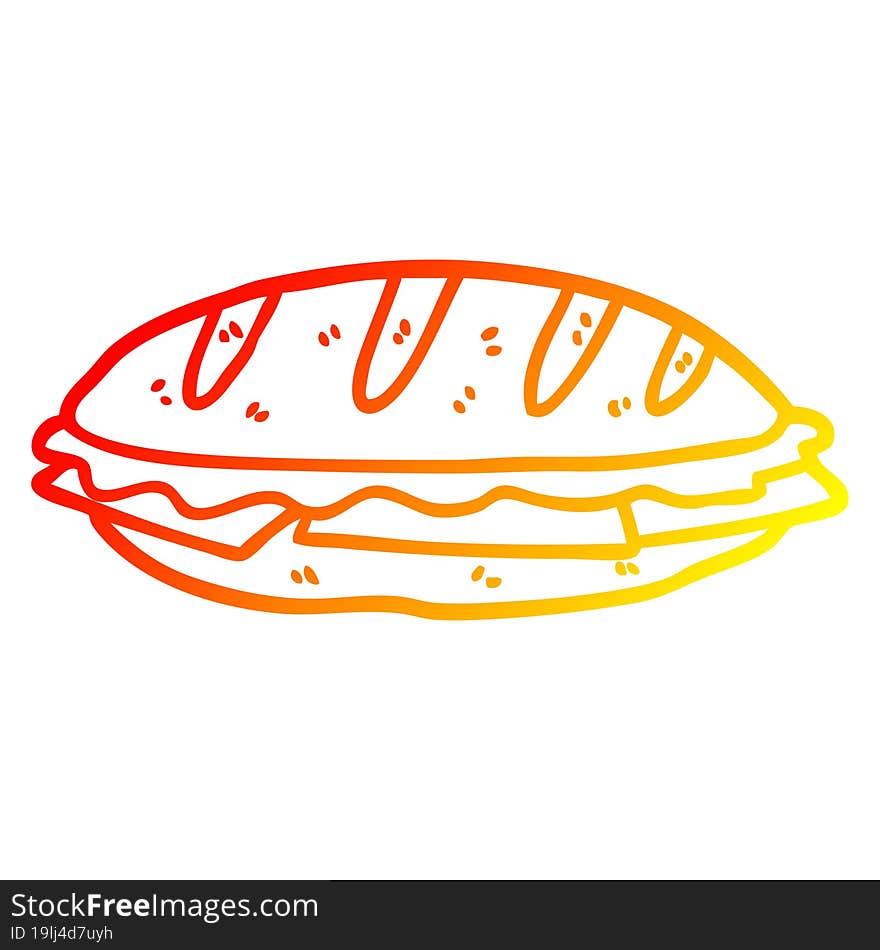 Warm Gradient Line Drawing Cheese Sandwich