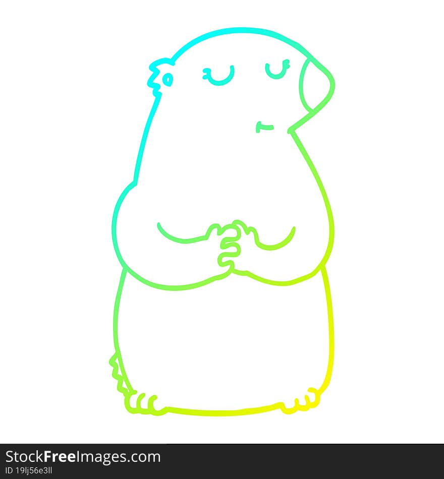 cold gradient line drawing cute cartoon bear