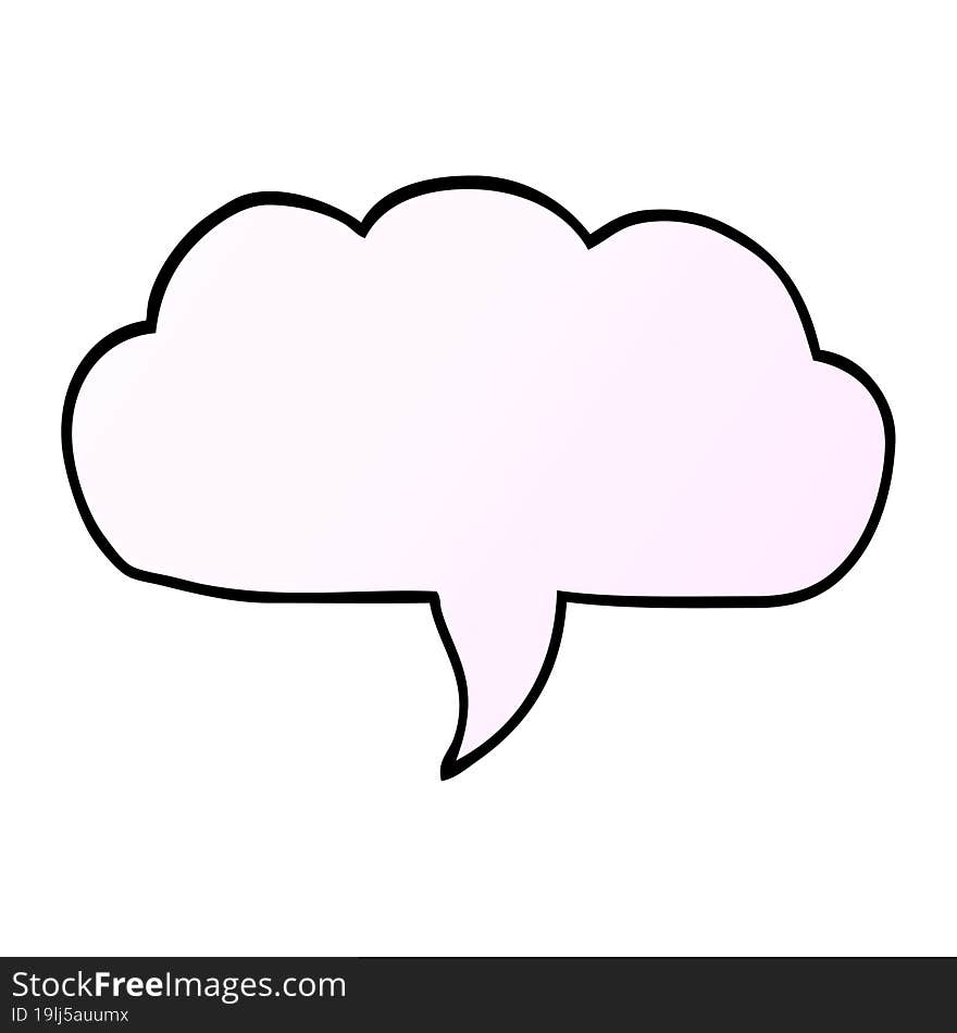 cartoon doodle cloud speech bubble