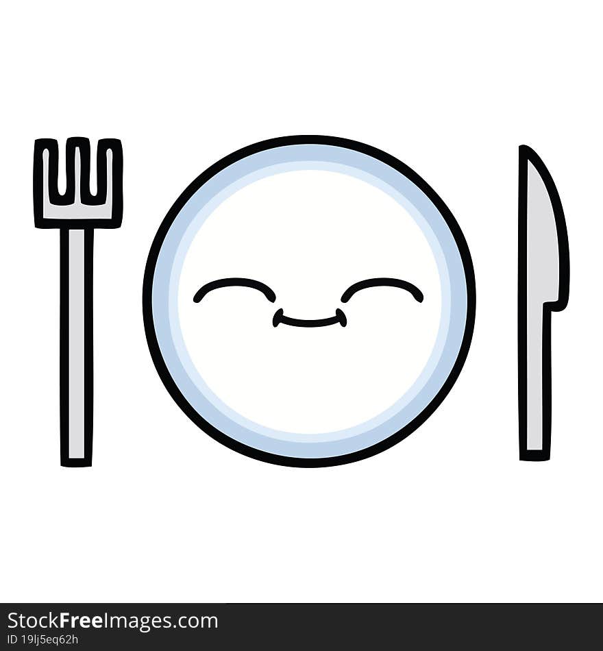 cute cartoon of a dinner plate. cute cartoon of a dinner plate