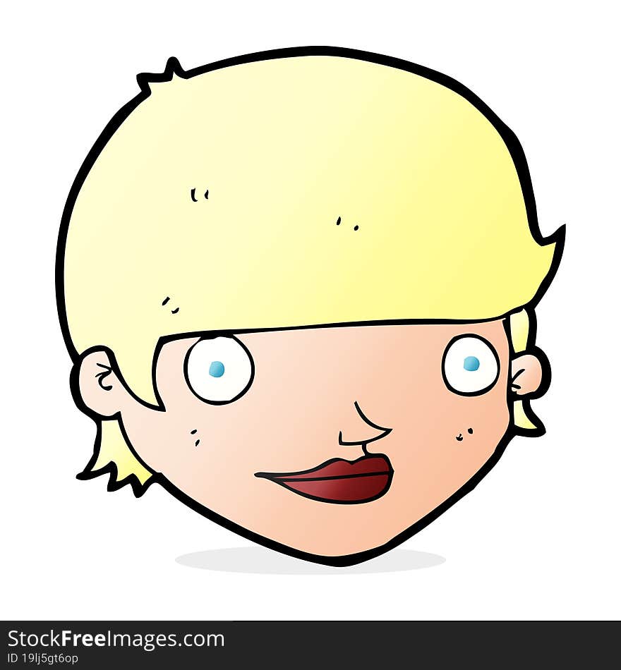 cartoon happy female face