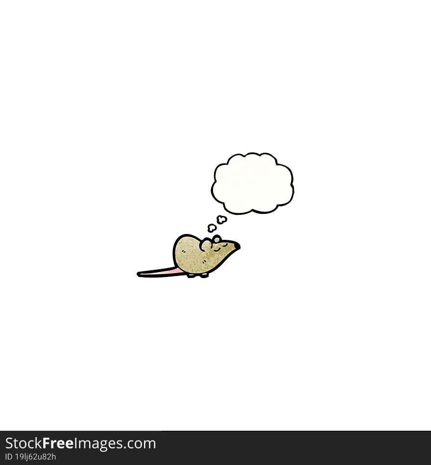 mouse with thought bubble cartoon