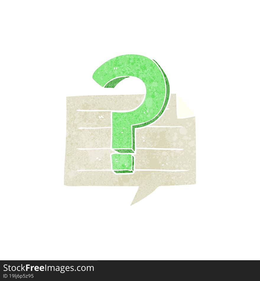 retro cartoon question mark speech bubble