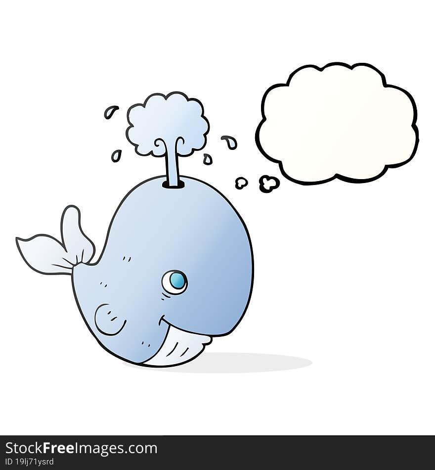 thought bubble cartoon whale spouting water