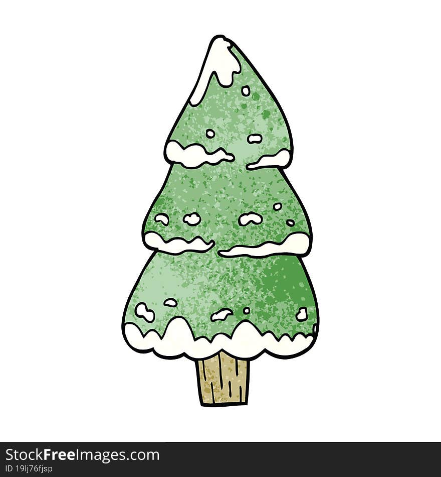 Cartoon Doodle Pine Trees