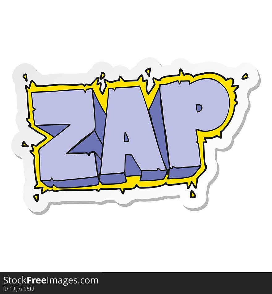 sticker of a cartoon zap symbol