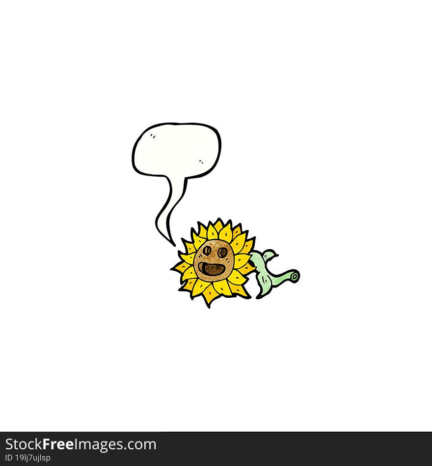 sunflower with speech bubble