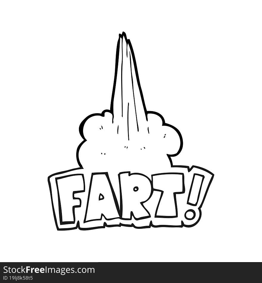 Black And White Cartoon Fart Symbol