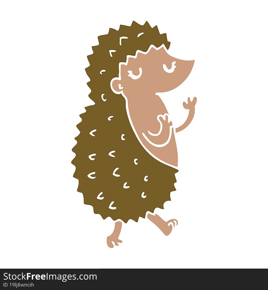 flat color style cartoon hedgehog