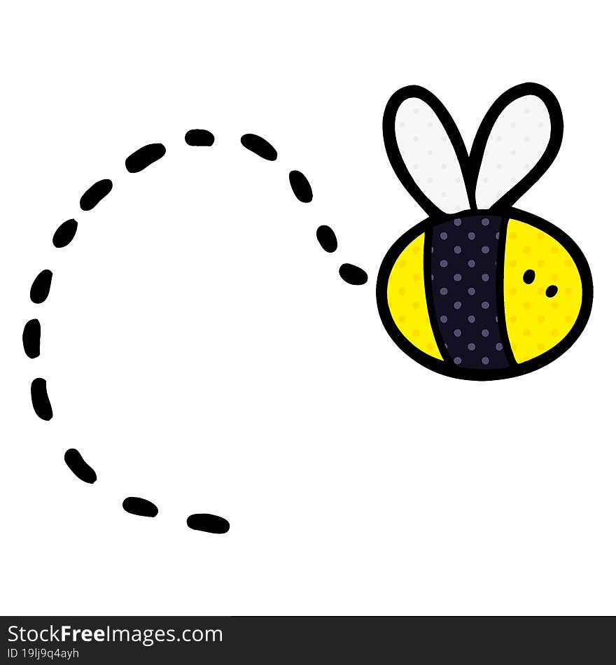 cartoon bee flying. cartoon bee flying