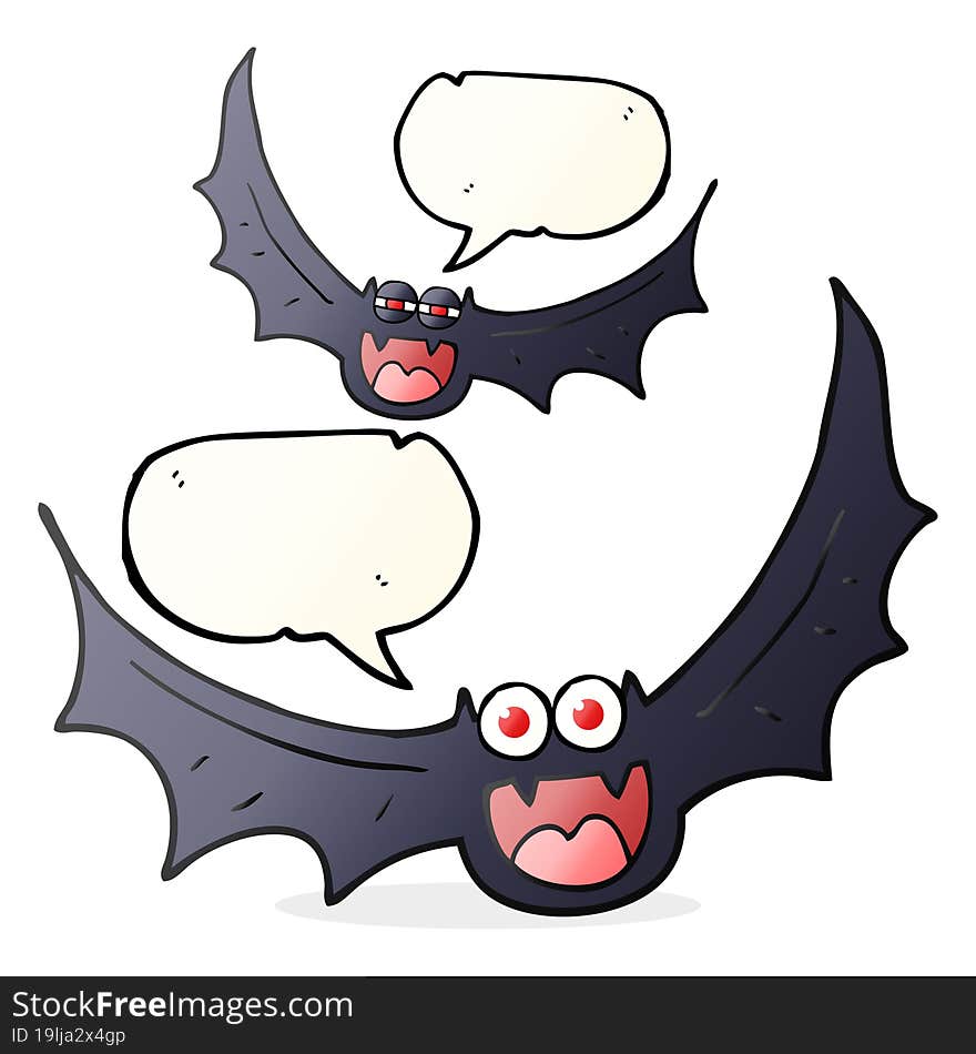 speech bubble cartoon halloween bats