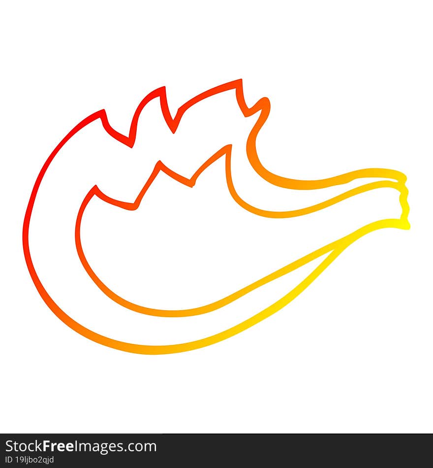 warm gradient line drawing of a cartoon blue gas flame