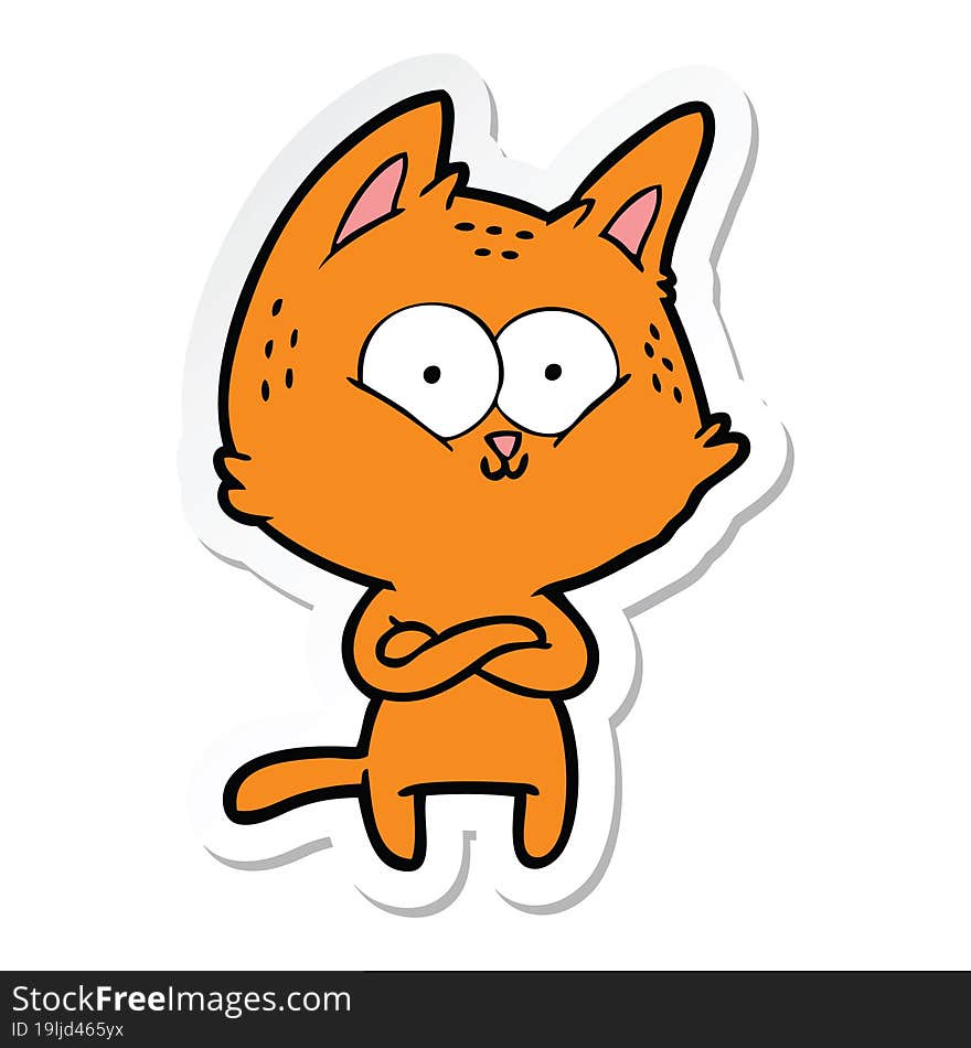 sticker of a cartoon cat