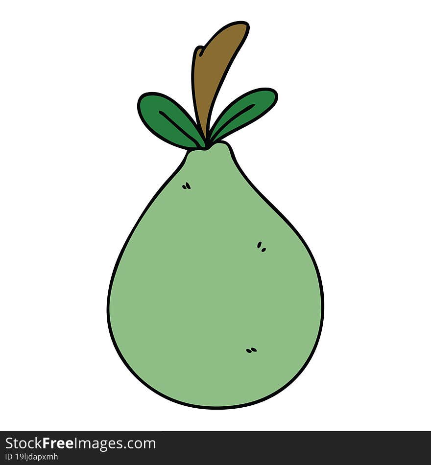 quirky hand drawn cartoon pear