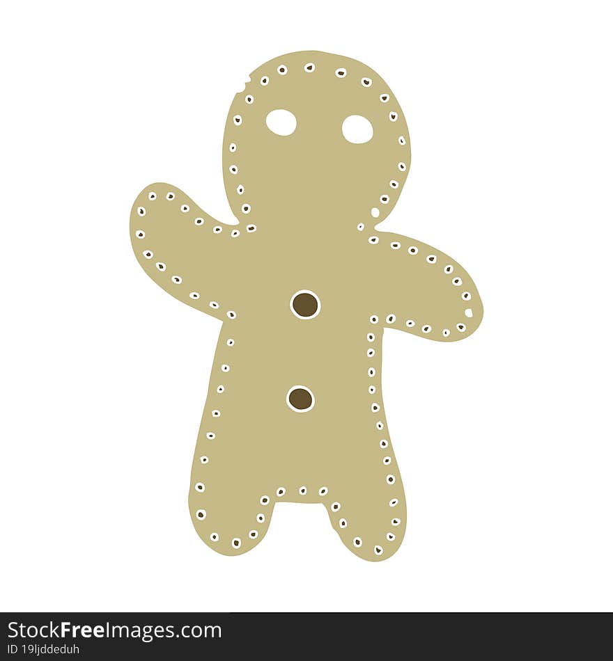 flat color style cartoon gingerbread man