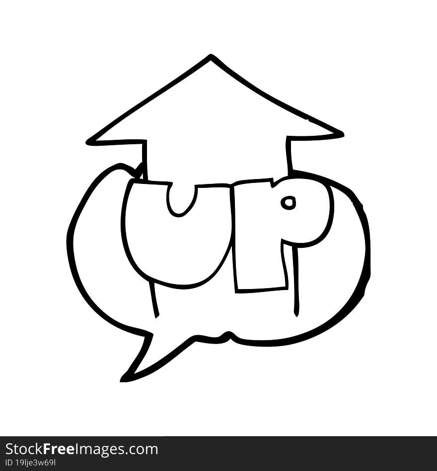 Speech Bubble Cartoon Up Symbol