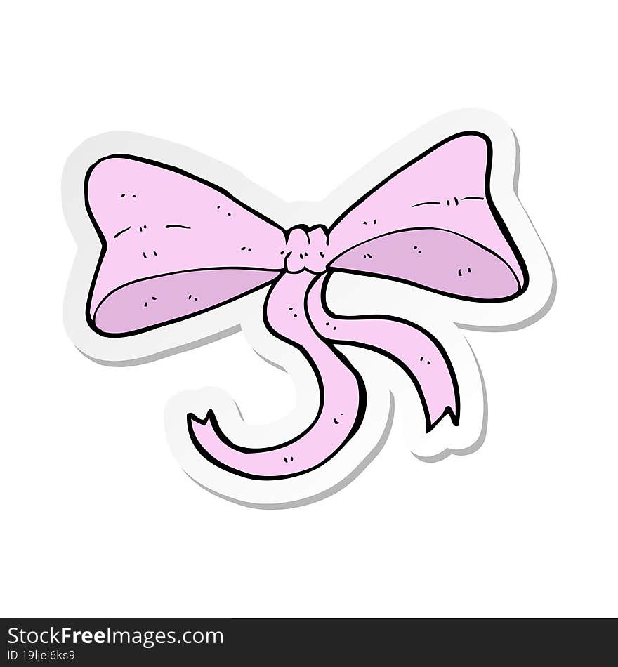 Sticker Of A Cartoon Bow