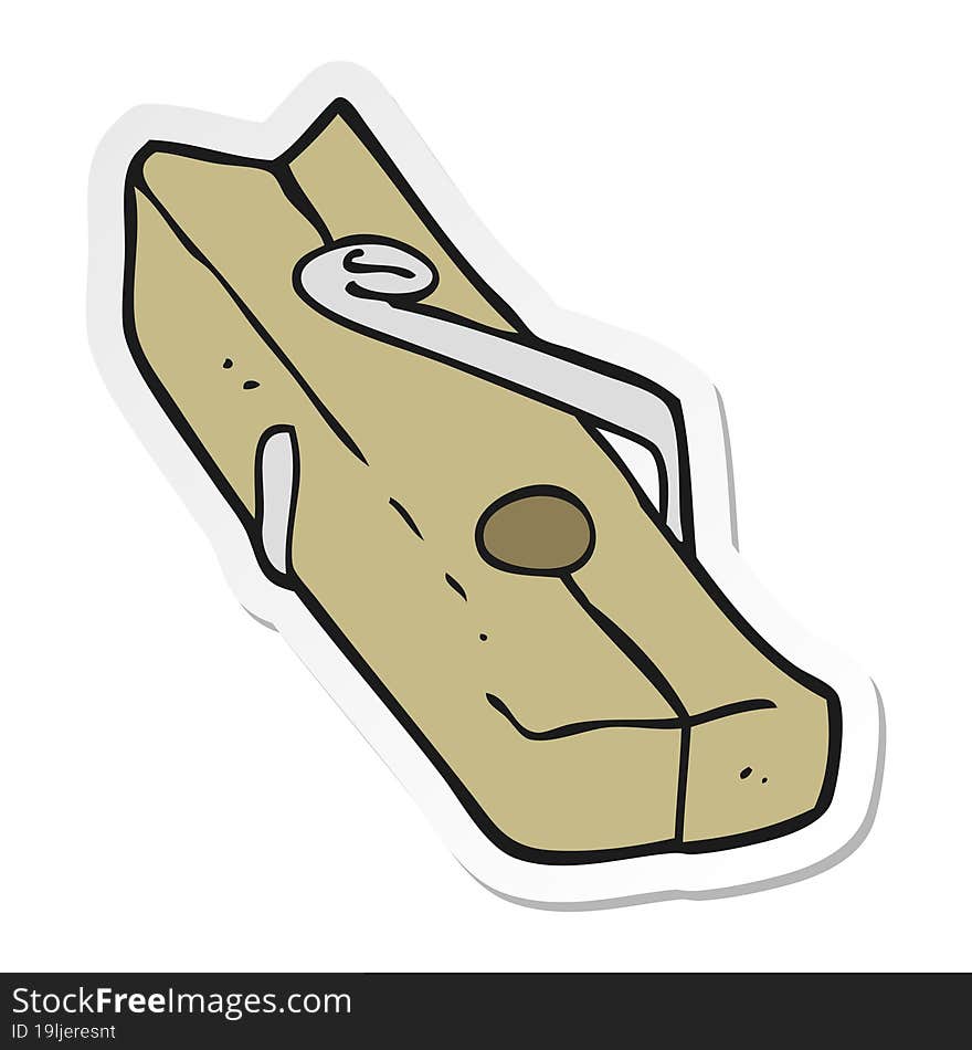 sticker of a cartoon wood peg