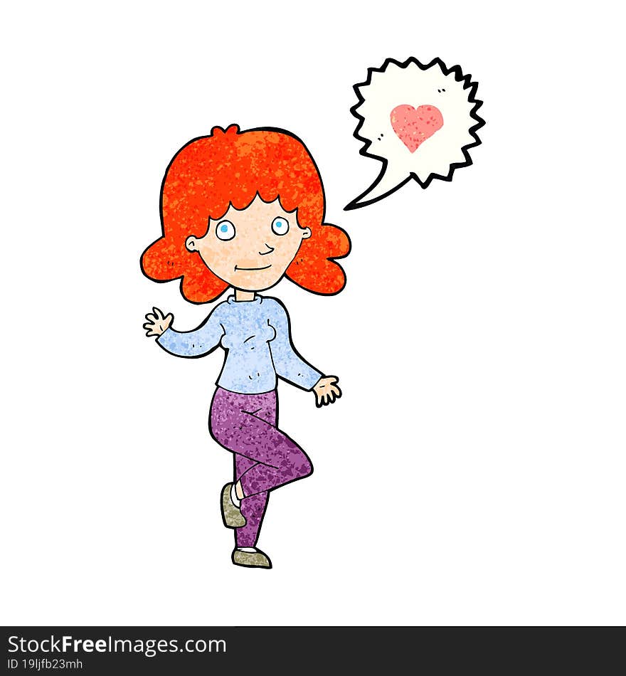 cartoon woman in love