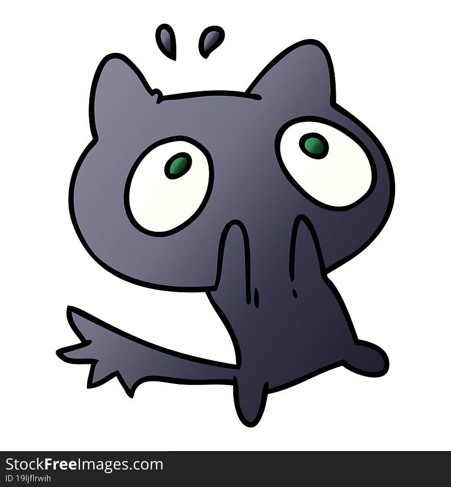 gradient cartoon kawaii of a shocked cat