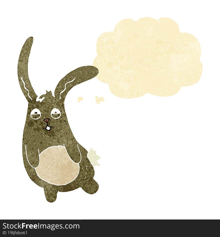 Funny Cartoon Rabbit With Thought Bubble