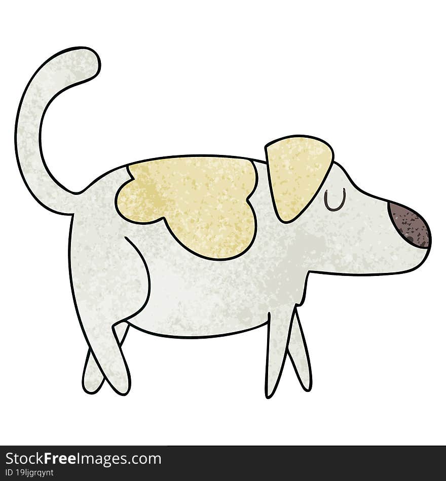 hand drawn quirky cartoon dog. hand drawn quirky cartoon dog