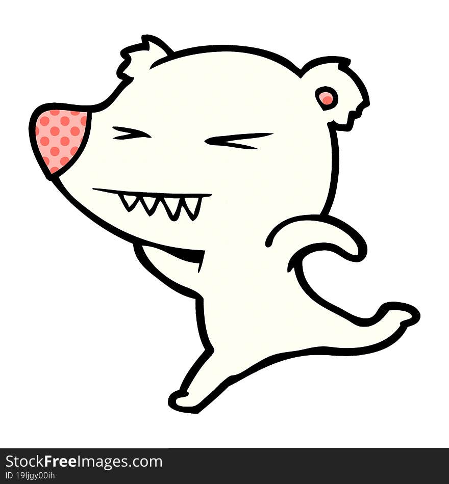 running polar bear cartoon. running polar bear cartoon