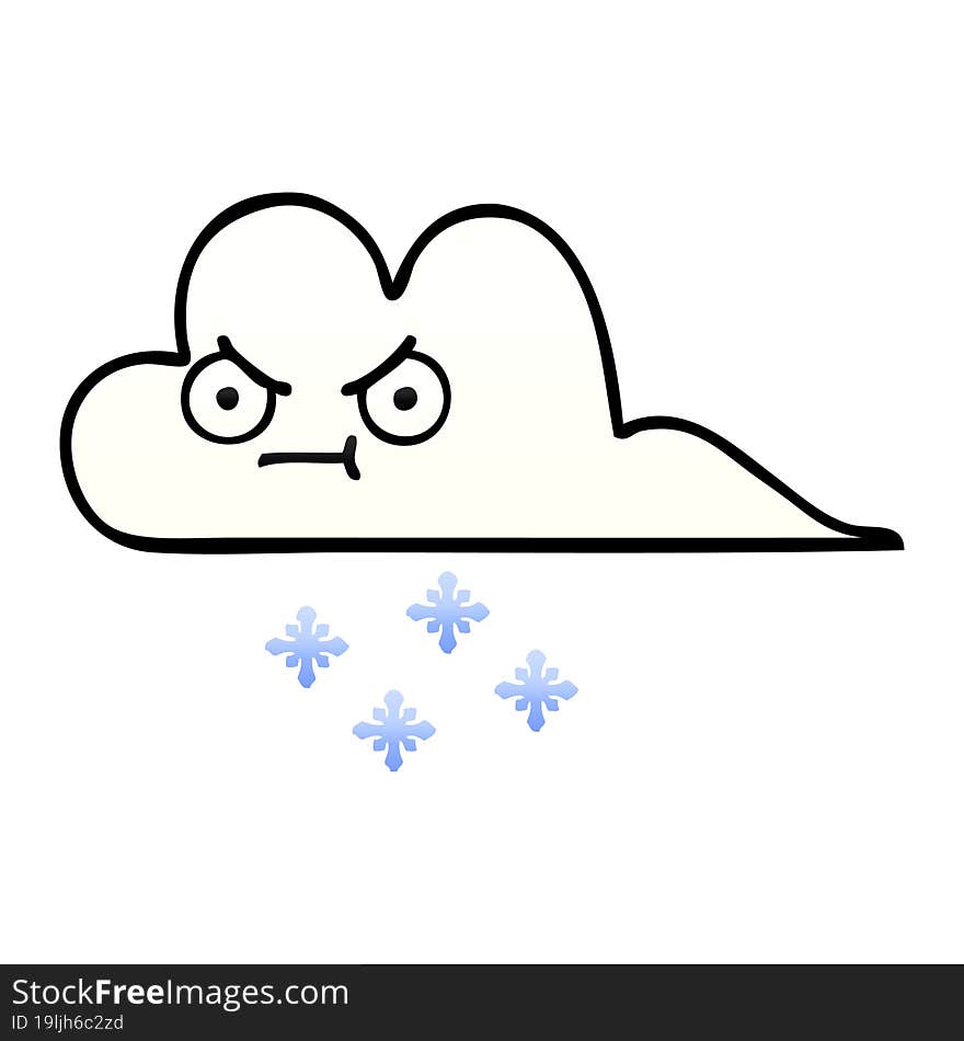 gradient shaded cartoon snow cloud