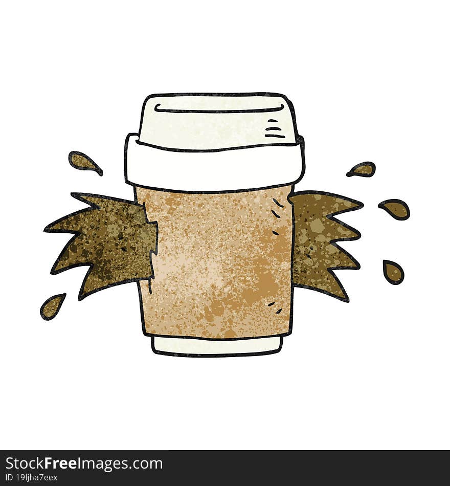 textured cartoon exploding coffee cup