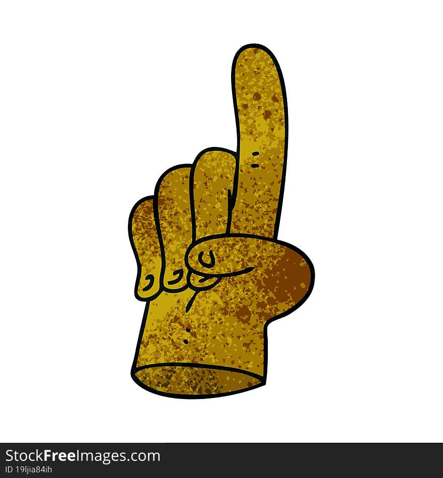 pointing finger quirky hand drawn cartoon