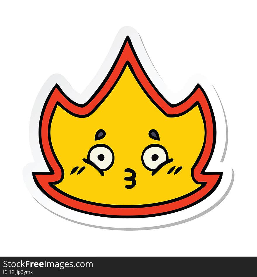 sticker of a cute cartoon fire