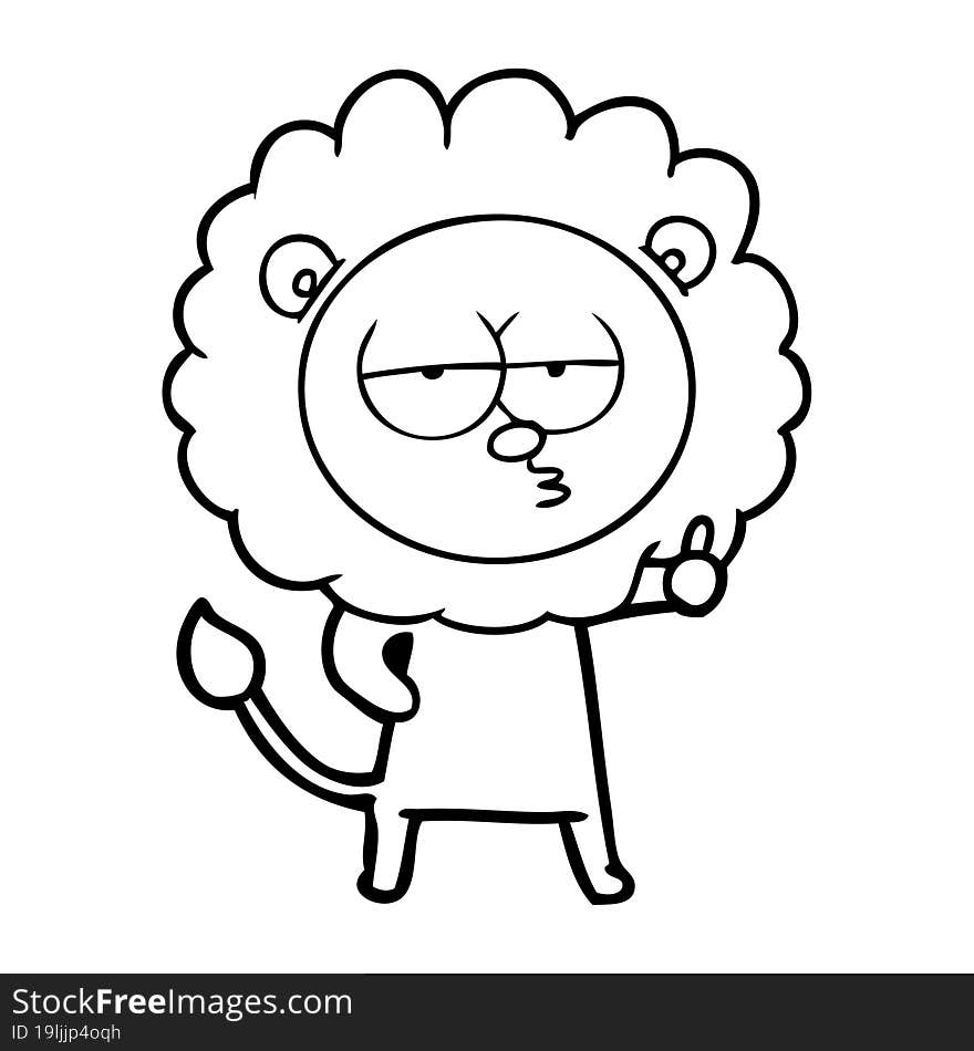 cartoon bored lion. cartoon bored lion