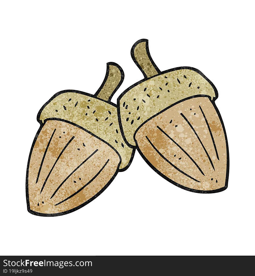 textured cartoon acorns