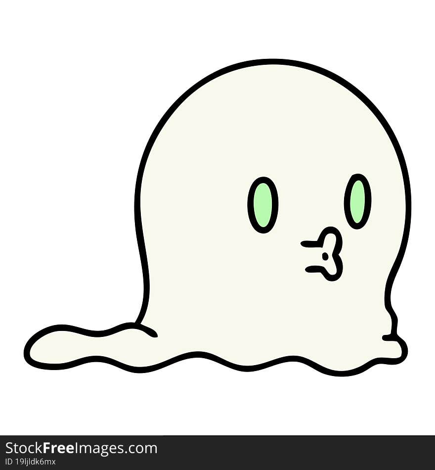 cartoon of a spooky ghost just floating along. cartoon of a spooky ghost just floating along