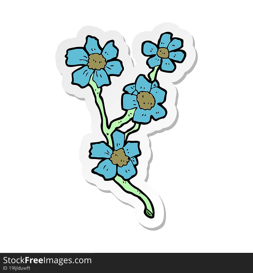 sticker of a cartoon flowers