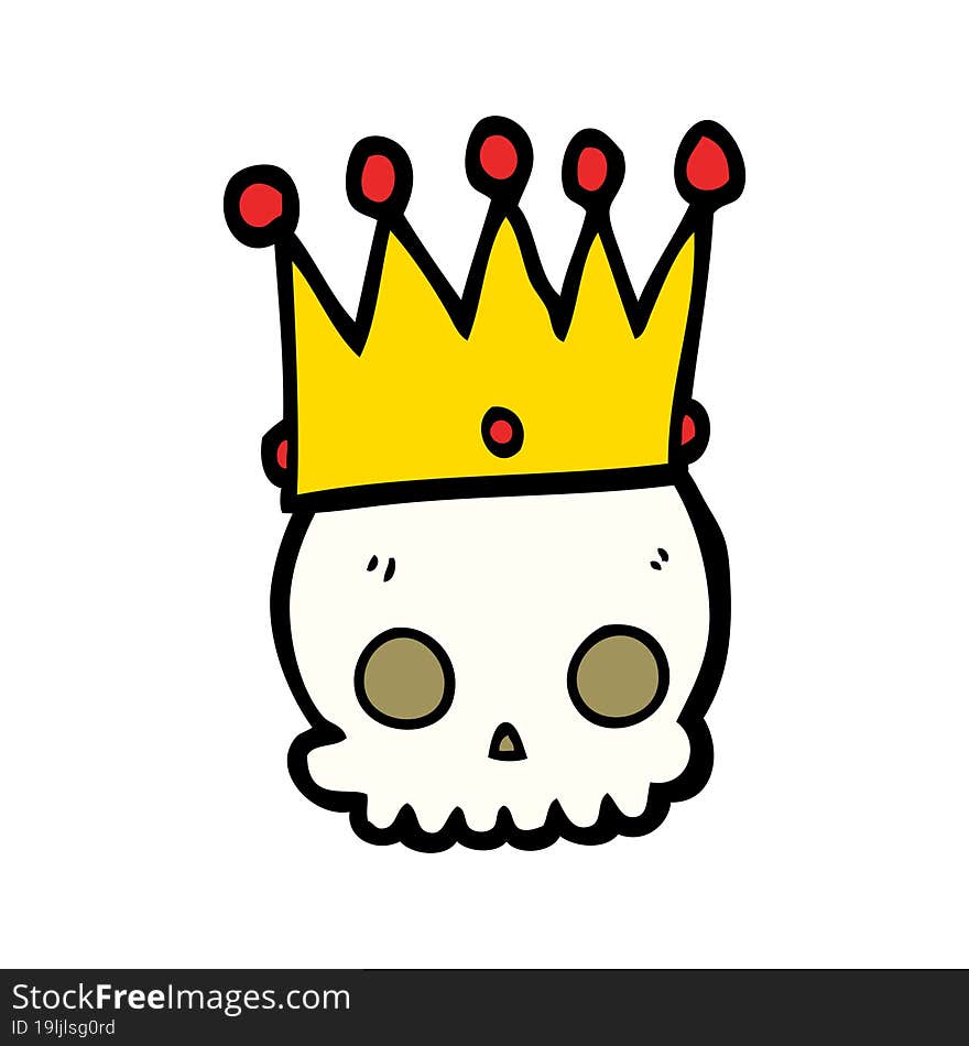 cartoon skull with crown