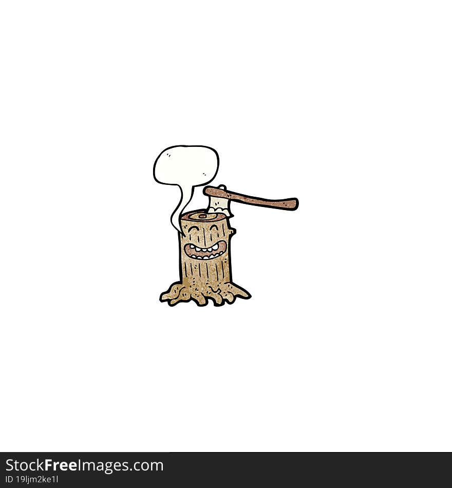 Tree Stump Cartoon Character