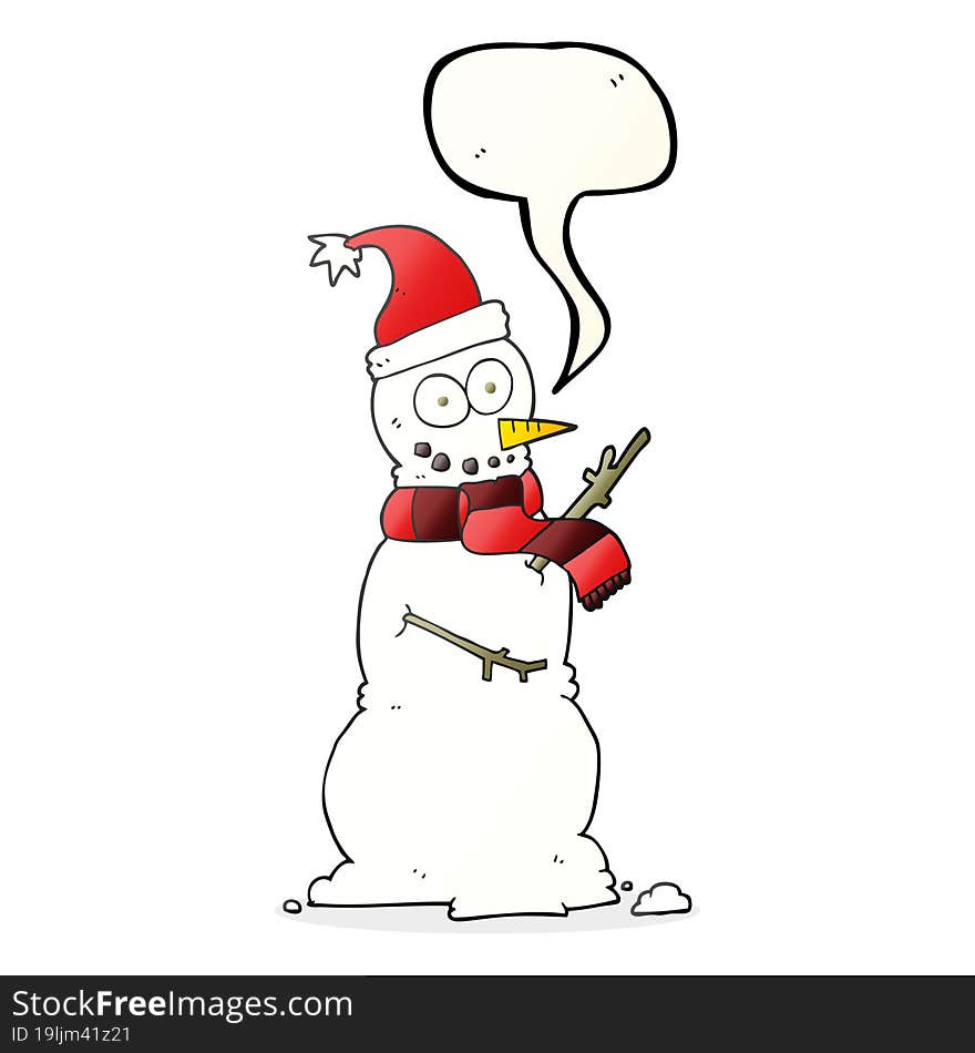 Speech Bubble Cartoon Snowman