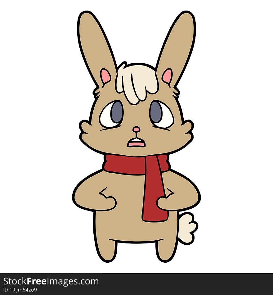 worried cartoon rabbit. worried cartoon rabbit