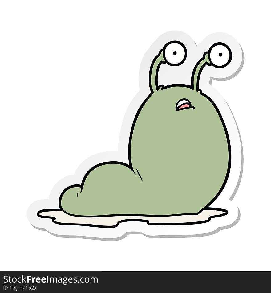 Sticker Of A Cartoon Slug