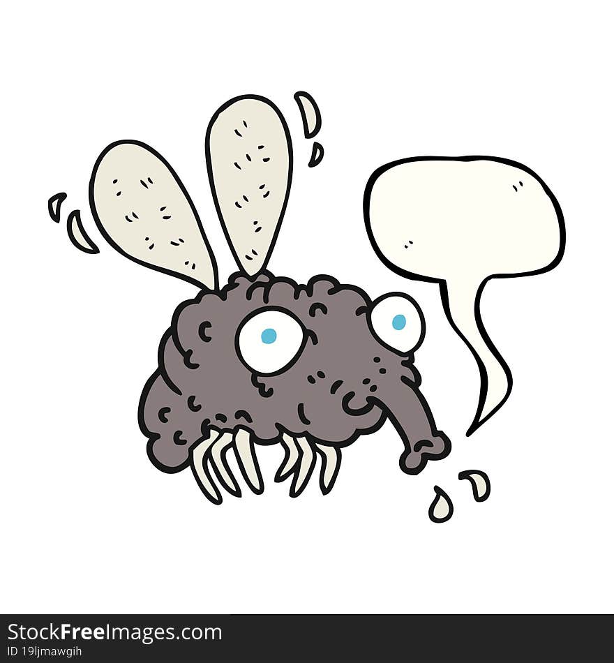 speech bubble cartoon fly