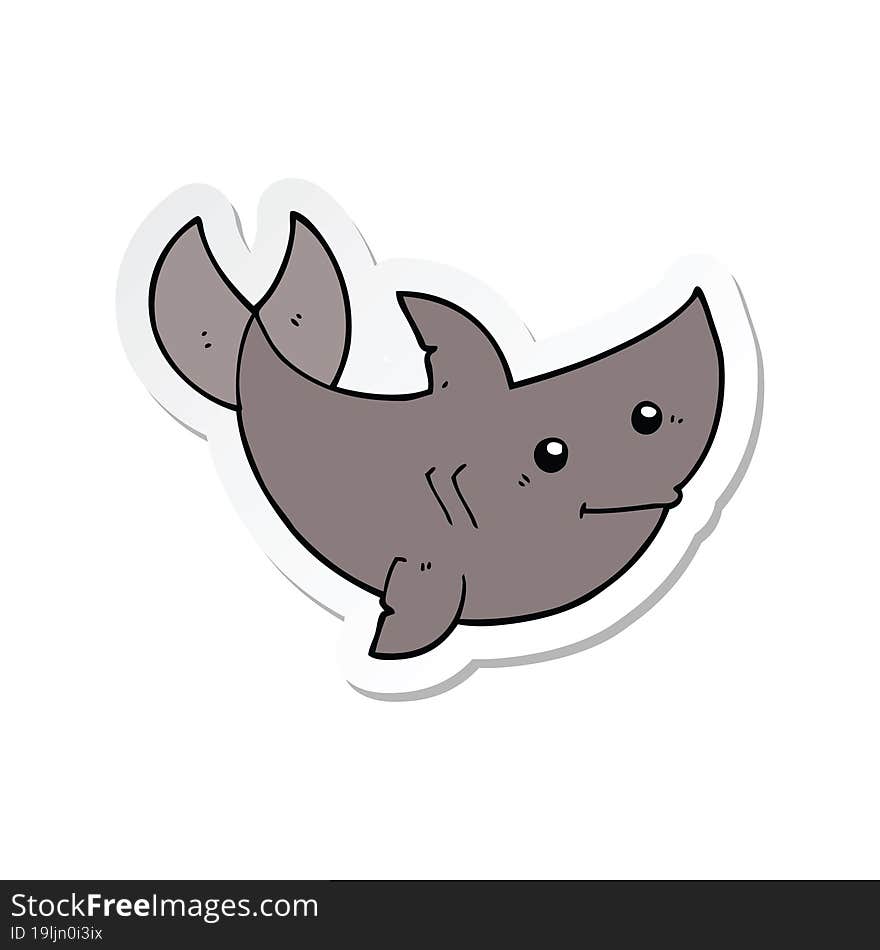 Sticker Of A Cartoon Shark