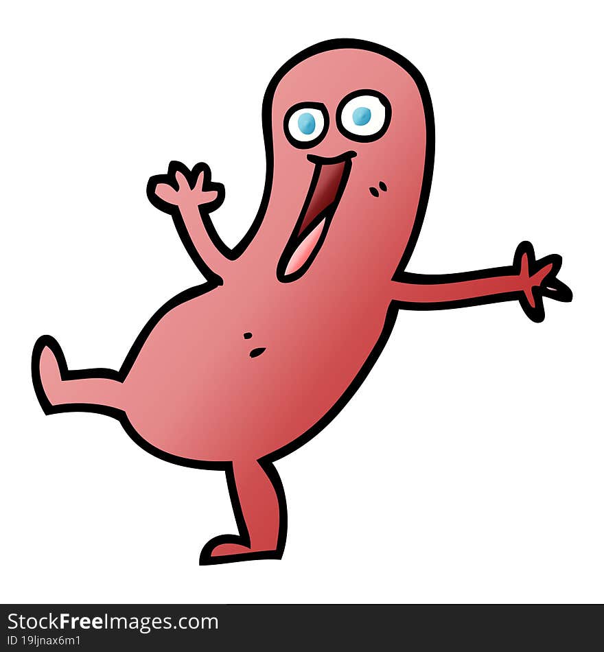 happy vector gradient illustration cartoon sausage