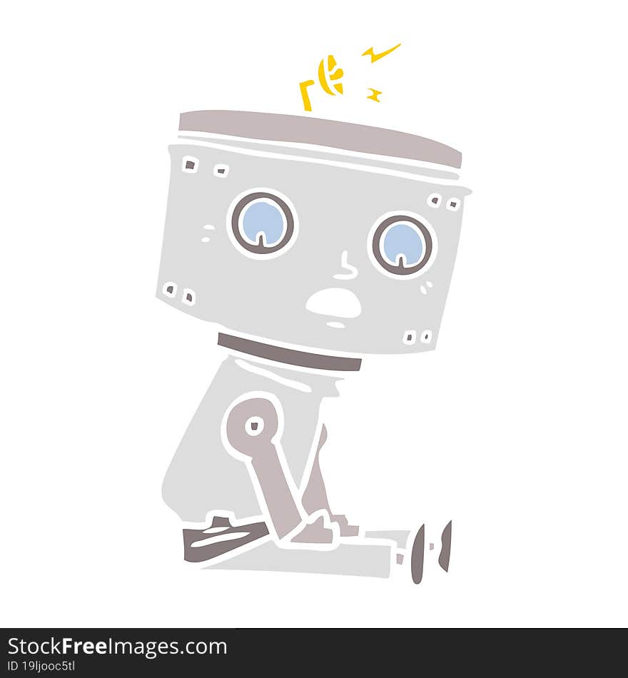 Flat Color Style Cartoon Robot