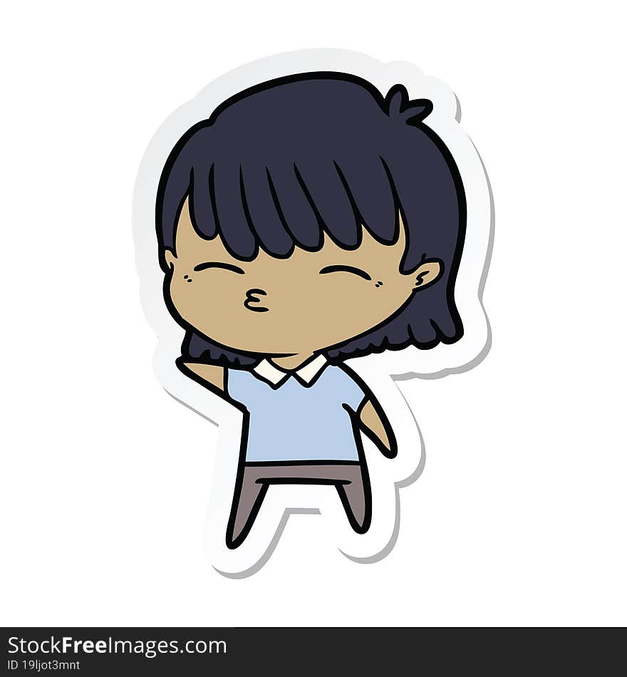 sticker of a cartoon woman