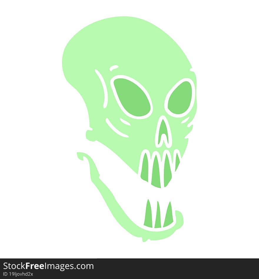 cartoon doodle of a skull head